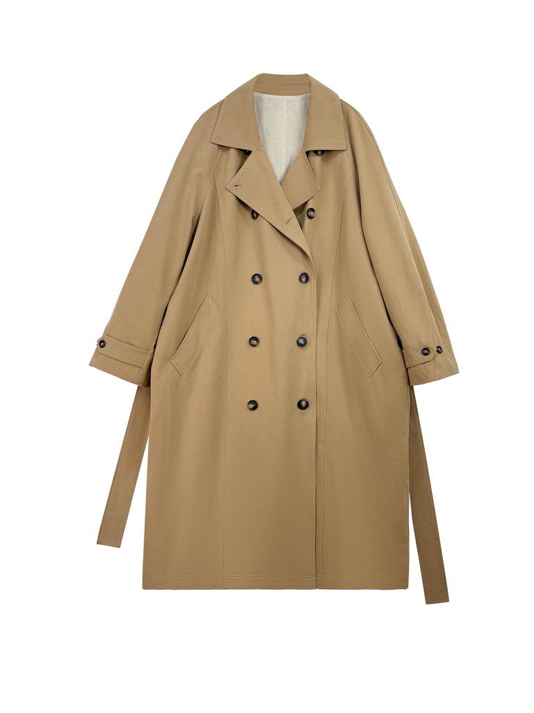 Trench da Donna Taglie Forti Stile Coreano Ultra-Lungo Ampio con Collo Rialzato – Giacca Casual alla Moda, Versatile, Anti-Età