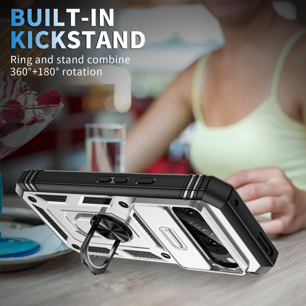 For Google Pixel 9/Pixel 9 Pro Case Camshield Rotary Kickstand TPU+PC Phone Cover