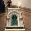 VIKAMA Luxury Fringe Prayer Mat Foldable Men's and Women's Family Prayer Rug Portable Indoor/Outdoor Ramadan Muslim Prayer Mat