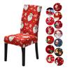 Christmas Dining Chair Cover Elastic Snowman Pattern Stretchable Seat Covers Xmas Festival Decor For Home Party Chair Covers