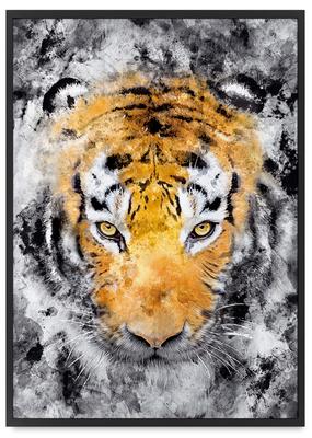 Poster Tiger Abstract In Black Frame
