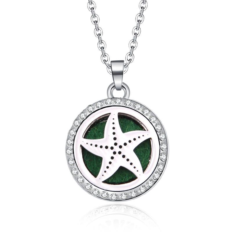 New Stainless Steel Alloy Fashion Aromatherapy Necklace Essential Oil Diffuser Perfume Locket Pendant Women Jewelry Gift