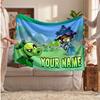 Plants vs. Zombie Personalized Flannel Blanket, Custom Printed Text Name, Warm Soft Blanket For Couch Bed