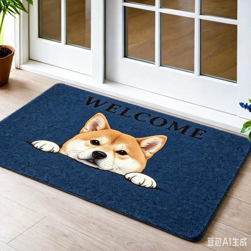 Lovely Peeking Frenchie Doormat Funny Cartoon Puppy Welcome Door Mat Anti Slip Absorbent Entrance Rug Indoor Floor Carpet Mat