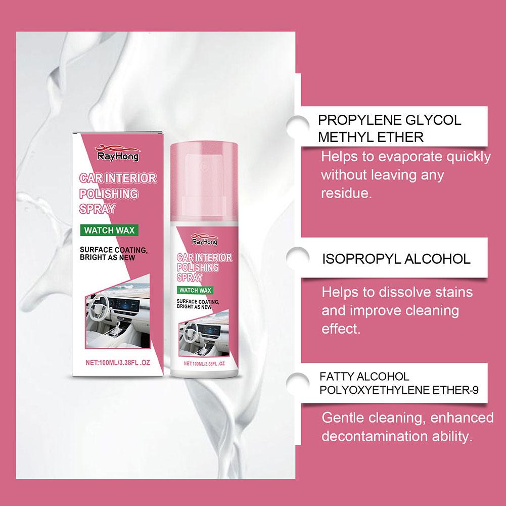 100ml Car Cleaning Polishing Cleaner For Cars Polishing Cleaner Car Interior Long-Lasting Gloss For Door Panels Car Seats