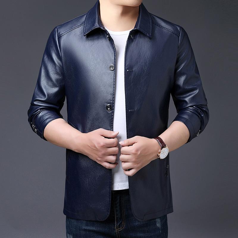 

Крокодиловая брендовая тонкая кожаная куртка, пальто, мужская деловая повседневная осенне-зимняя новая одежда, ветровка, мужской пиджак, куртка из искусственной кожи XXXXXL