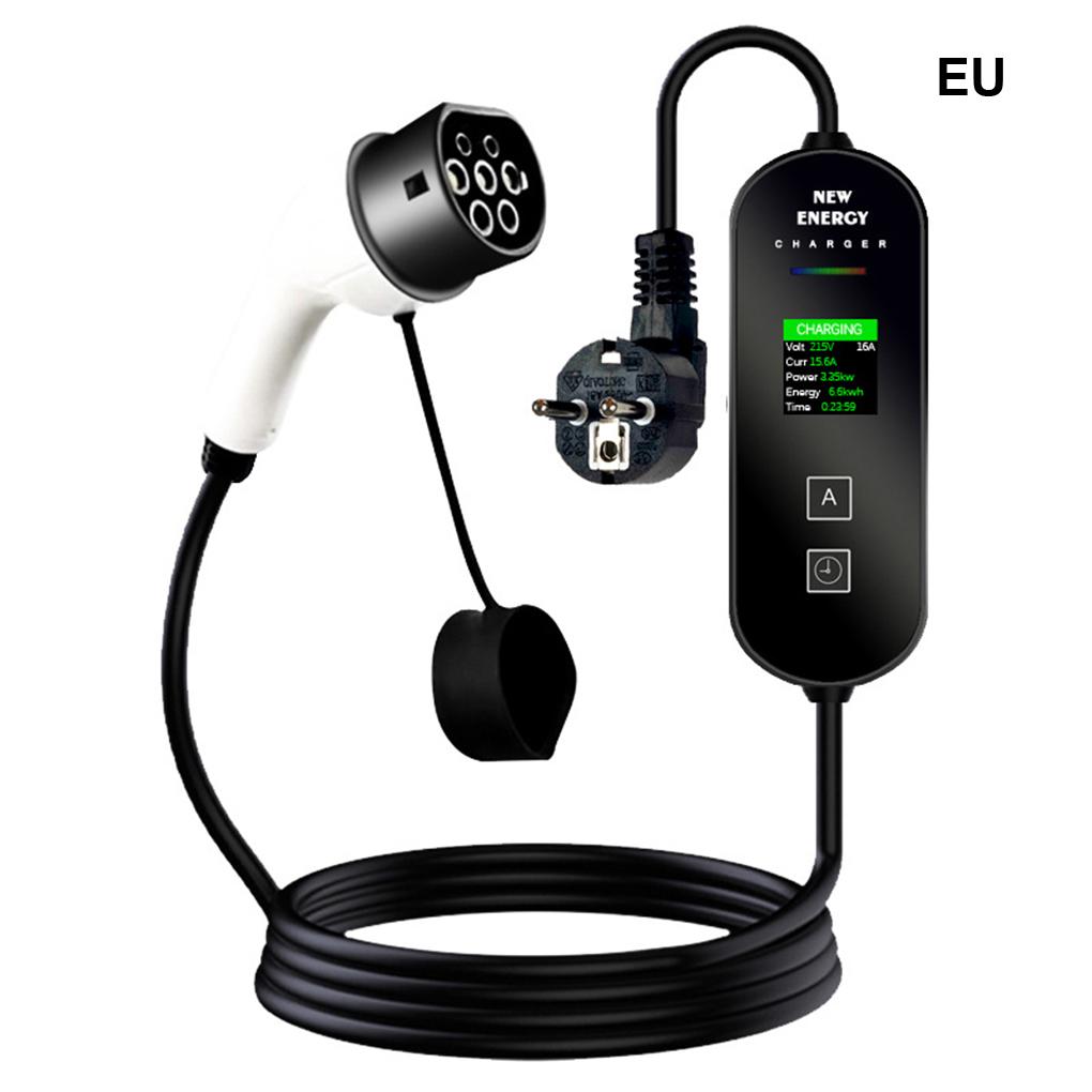 Electric Car Charger TYPE-2 Charging Cable EV Charging Station Wallbox with LED Digital Display Electric Charger 3.5KW 5M 8-16A