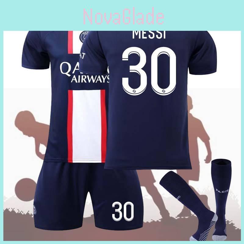 Stijlvolle Paris Home Voetbalshirt Set Messi 30 Mbappe 7 Neymar 10 Maten XS-2XL