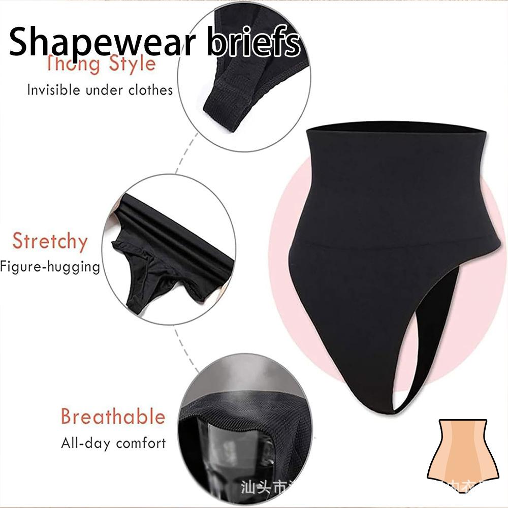 Sexy High-Waisted Thong Briefs with Tummy-Control and Butt-Lifting Design Seamless Fishbone-Support Shaping Briefs In Plus Sizes