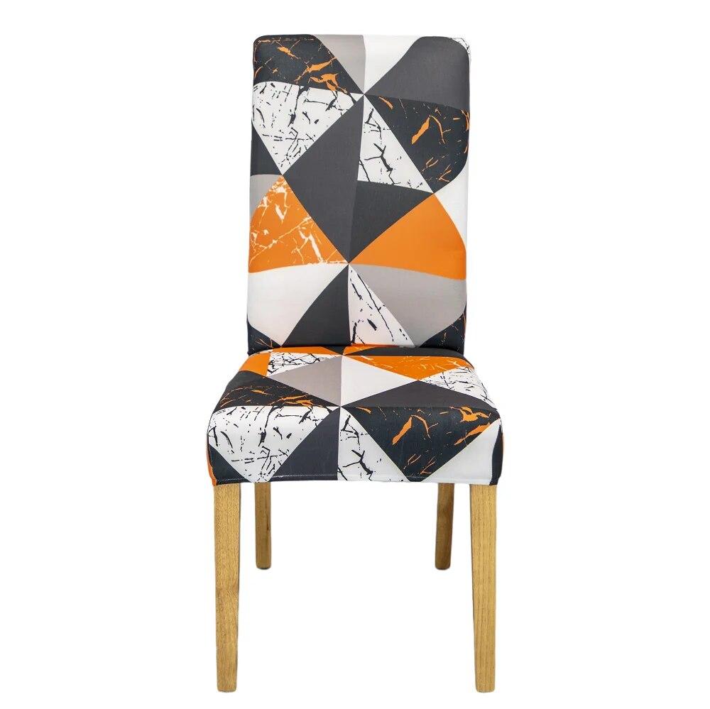 Elastischer Stuhlbezug für Esszimmer, Spandex, Universalgröße, Sitzbezug für Küchenstühle, geometrischer Stil, Möbelschutz, neu
