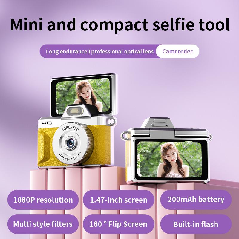 M37 Cross-flip Screen Compact HD Camera for Students and Party Selfies