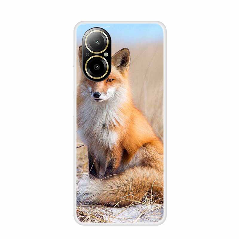 Soft Case For Realme C67 Painting Animals Luxury Silicone Phone Cover for Realme C 67 Protector Transparent Shell Clear Cases
