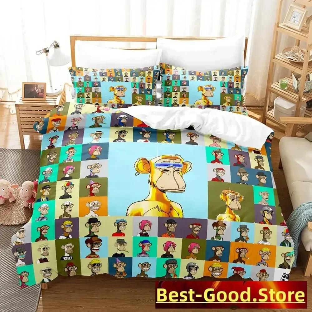 Bored Ape Yacht Club BYAC NFT Bedding Set Printed With Pillowcase Bed Duvet Cover Soft Single Double Queen Super King Size