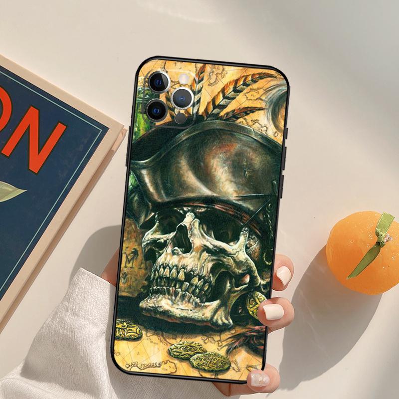 

Pirate Skull Funda Case For iPhone 15 14 16 Pro Max 11 12 13 Pro Max Mini XR 16e 16 15 Plus Phone Cover iPhone 11