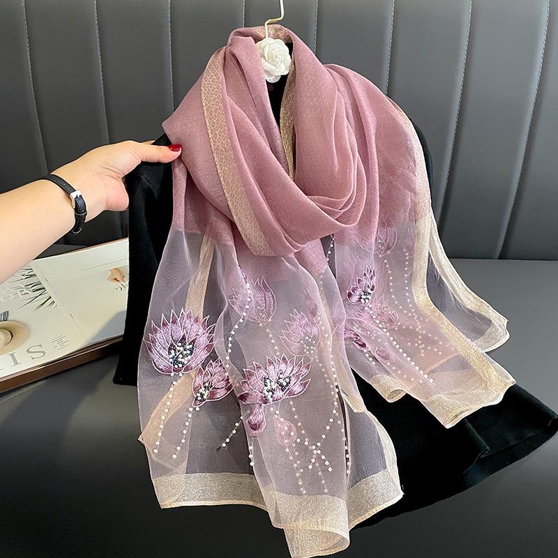 New Solid Silk Wool Scarf for Women Shawls Scarves Summer Lady Hijab Winter Fashion Warm Long Bandana Foulard Pashmina Poncho