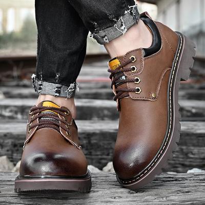 Newest Spring Genuine Leather Shoes Men Lace Up Thick Bottom Outdoor Wear-Resistant Tooling Male Shoes Casual Sneakers Men Footwear