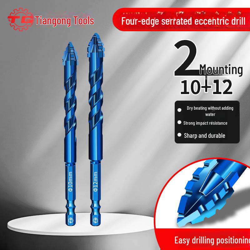 Tiangong Serrated Eccentric Drill Bit for Tile, Ceramic, Glass, Marble & Concrete