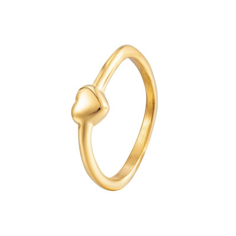 Exquisite and Simple Geometric Square Love Ring, Electroplated High-end Ring Women's Titanium Steel Jewelry