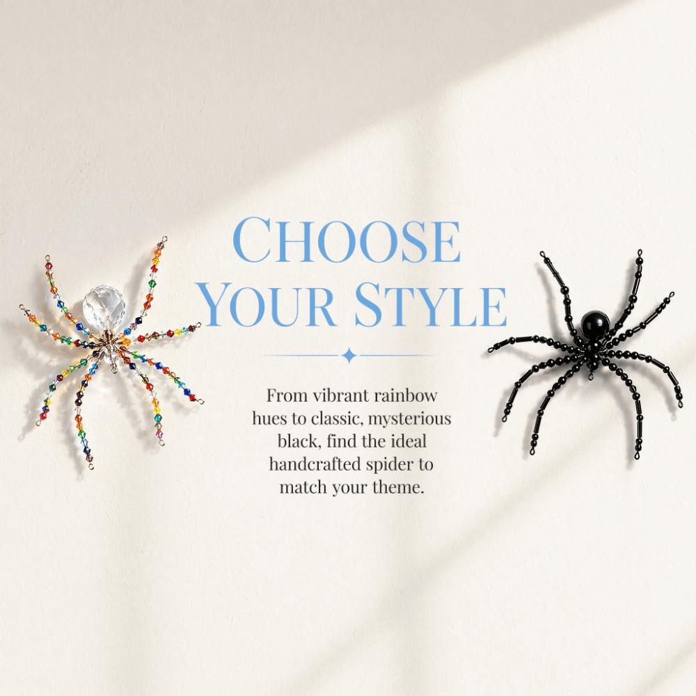 Bunte Perlen-Spinne und Spinnennetz-Dekorationen Gotische Halloween-Dekorationen Spukhaus