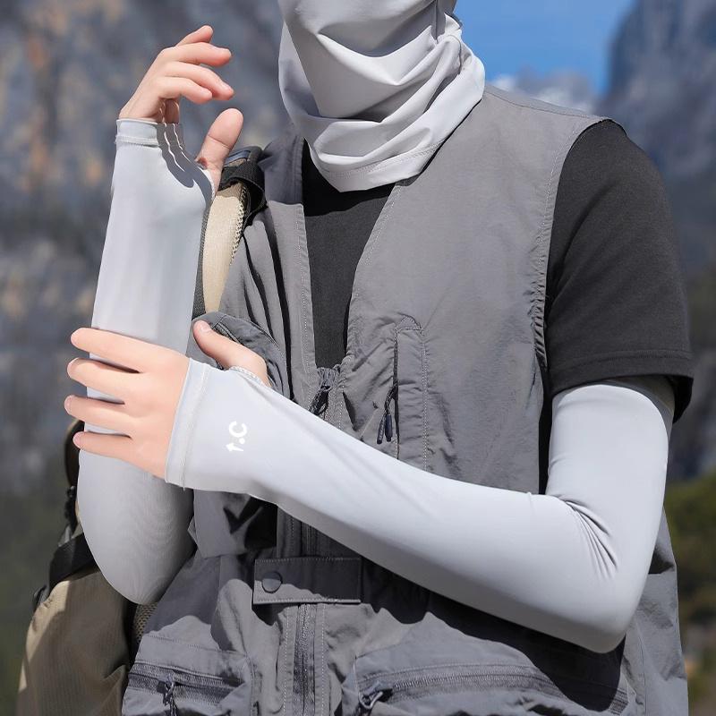 Lightweight Sun Arm Sleeves Breathable Cooling Effect Uv Protection Arm Sleeves Elastic Upf 50+ Ice Silk Arm Sleeves Outdoor
