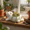 Cat-shaped Storage Box Mini Plant Pot Multi-functional Desktop Storage Box  Gift
