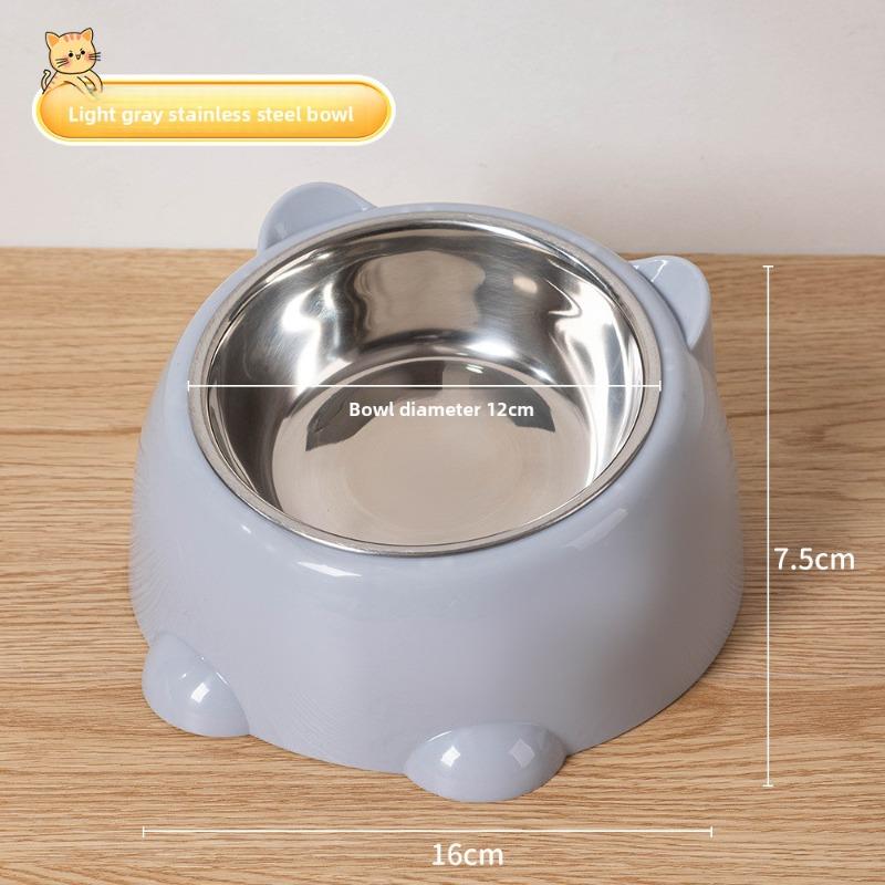Pet Bowl, Stainless Steel Cat Bowl, Dog Bowl, Feeder, Cat Slanted Mouth, Cat Food Bowl, Dog Basin, Pet Food Utensils