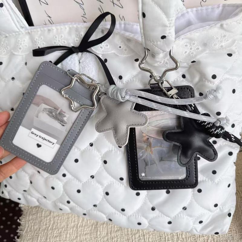 Portable INS Aesthetic Photocard Holder Y2K PU Leather Idol Photo Card Display Sleeve Pendant for Phone Hang