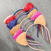 Cartoon Cat Ear Headband for Kids: Cute Scallion Powder Color Hair Accessory