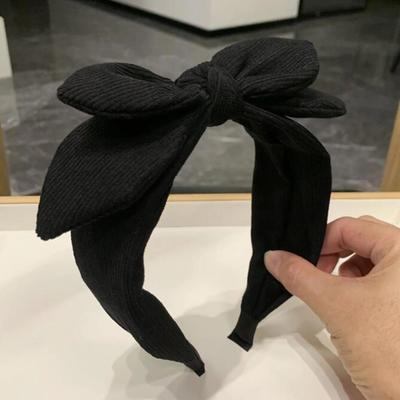 Neues Mode-Stirnband für Damen Große Schleife Kopfschmuck Einfarbig Lässiger Turban Winterliche Party Reise Haar-Accessoires