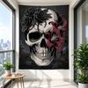 Skull Black Roses Red Lilies Tattoo Goth Illustration Art Print