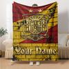 Name Custom Spain Football Print Flannel Blanket High Quality Warm Comfortable Cover for All Seasons Perfect for Gifts Home Decor