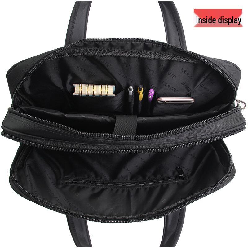 Men's Oxford Cloth Business Laptop Bag - 15" Crossbody Briefcase with Multi-Layer Design