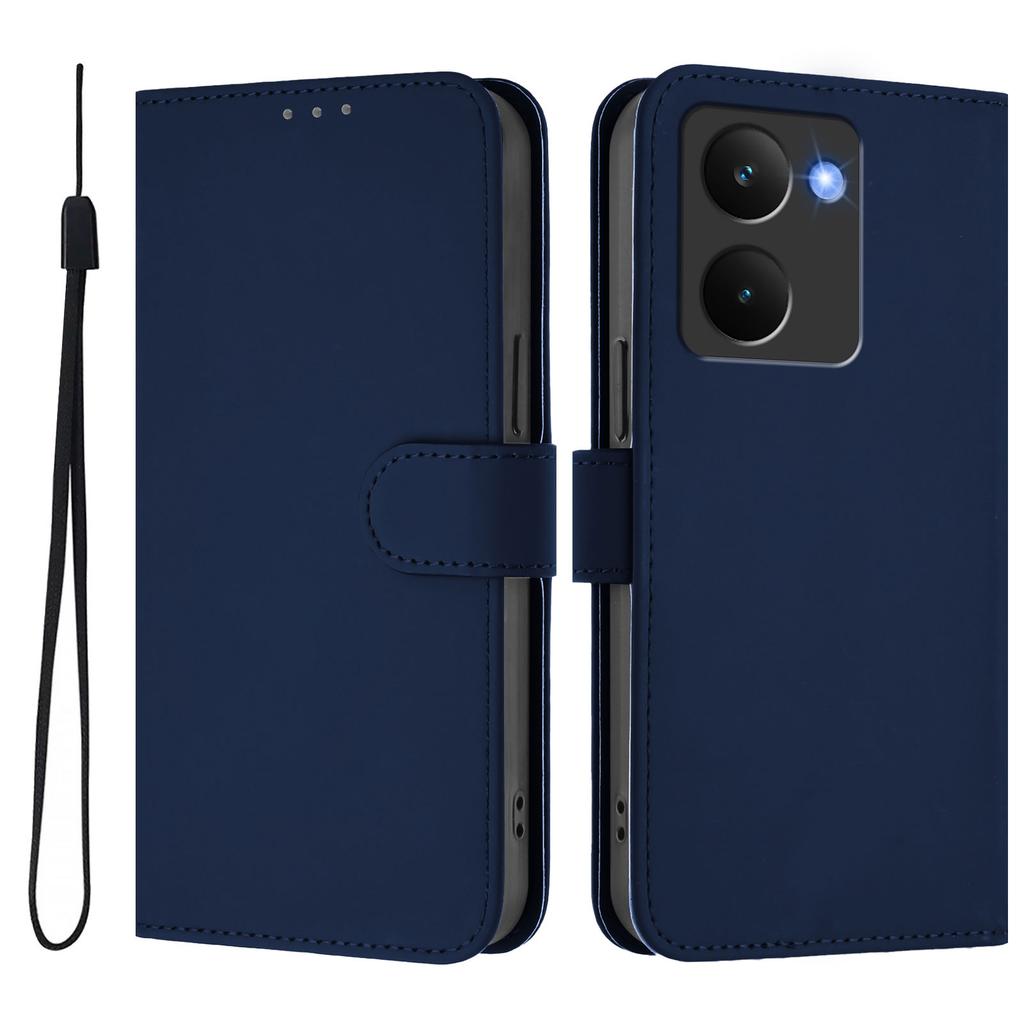 Husă pentru Realme P3 Ultra 5G, Culoare Solidă, Tip Portofel, din Piele, Acoperire Telefon cu Curea