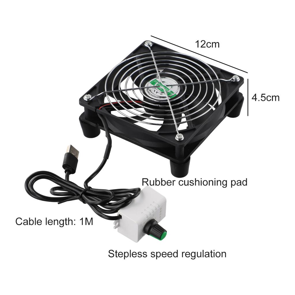 5V Cooling Fan Silent High Speed Fan Home Use Indoor Use Oil Motor USB Powered Mesh Pad 3000 RPM Rotation Speed