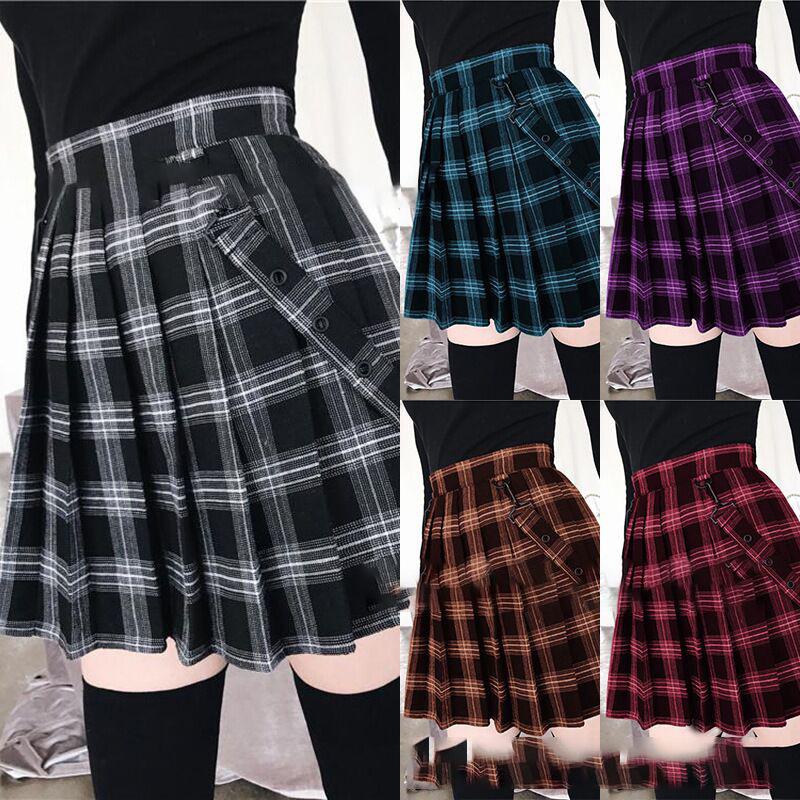

Popular Plaid Print Mini Skirt, Girls Casual Slimming A-Line Skirt XL