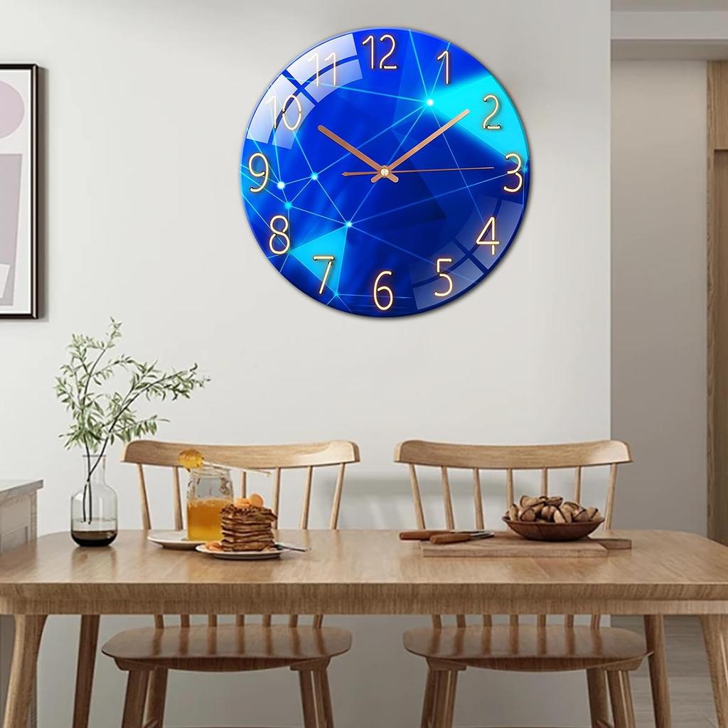 Digital Wall Clock with Low Noise, 30cm/12inch Geometry Wall Clock Quartz Clock Quiet Silent Simple Clock for Home Decor Children Room