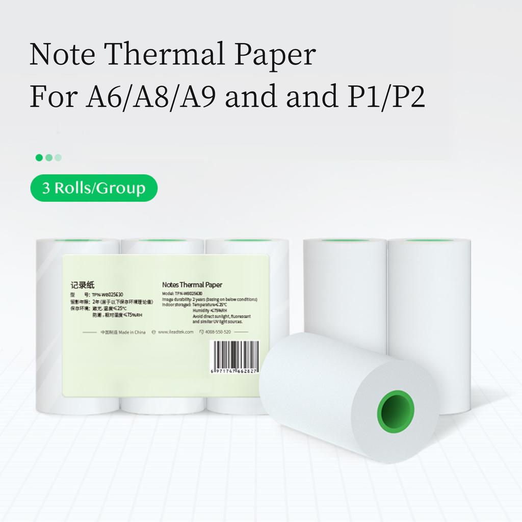 PeriPage - Rotolo di Carta Termica per Note a Lunga Conservazione 2 Anni 56*30mm Celsius 2.2*1.2in Senza BPA - Carattere Nero Senza Etichette Adesive per PeriPage A6Cels
