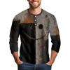 Men's Halloween Printed  Collar Three-Quarter Sleeve