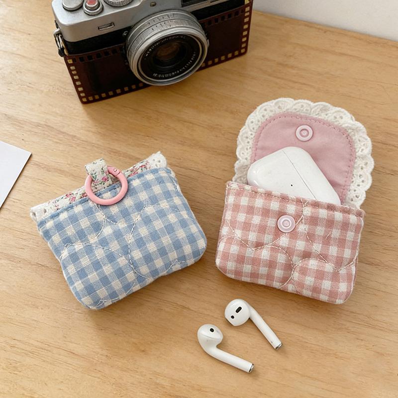 Bolsa de Armazenamento para Fones de Ouvido Mini Bolsa Estojo Protetor para Fones de Ouvido Presente para Meninas Mulheres Bolsas de Armazenamento Estéticas