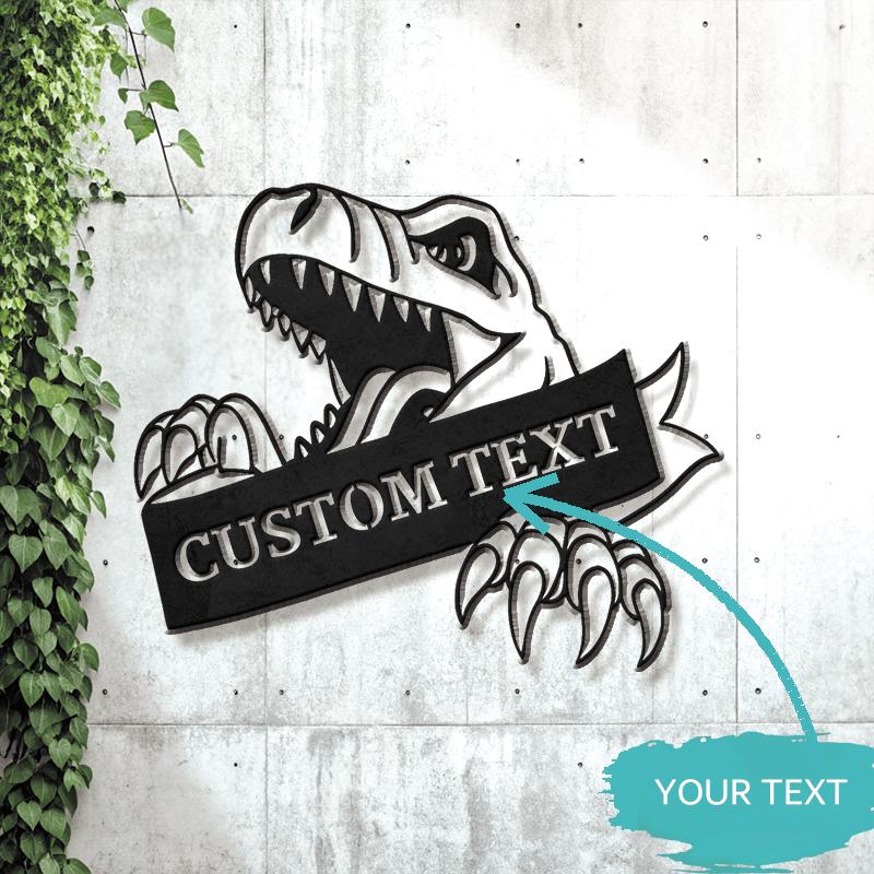 

Metal Sign Dinosaur Personalized Wall Art Indoor Outdoor Home Decor Gift