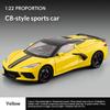 1:22 Corvette C8 Convertible Alloy Die-cast Car Model Simulation Sports Car Ornaments Children's Toys Gifts