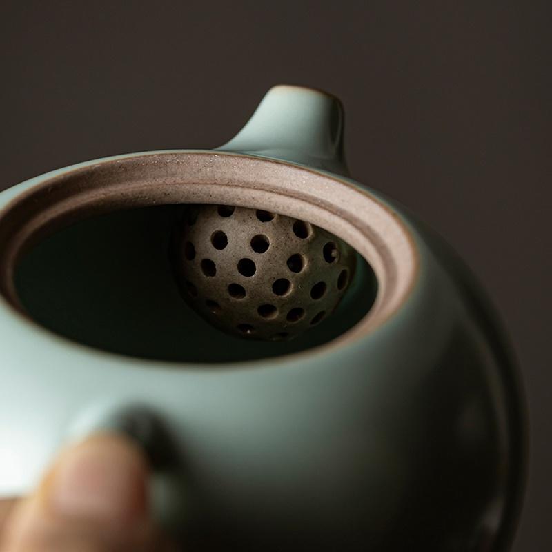 Ru Kiln Ceramic Teapot with Crackle Glaze Kung Fu Tea Set