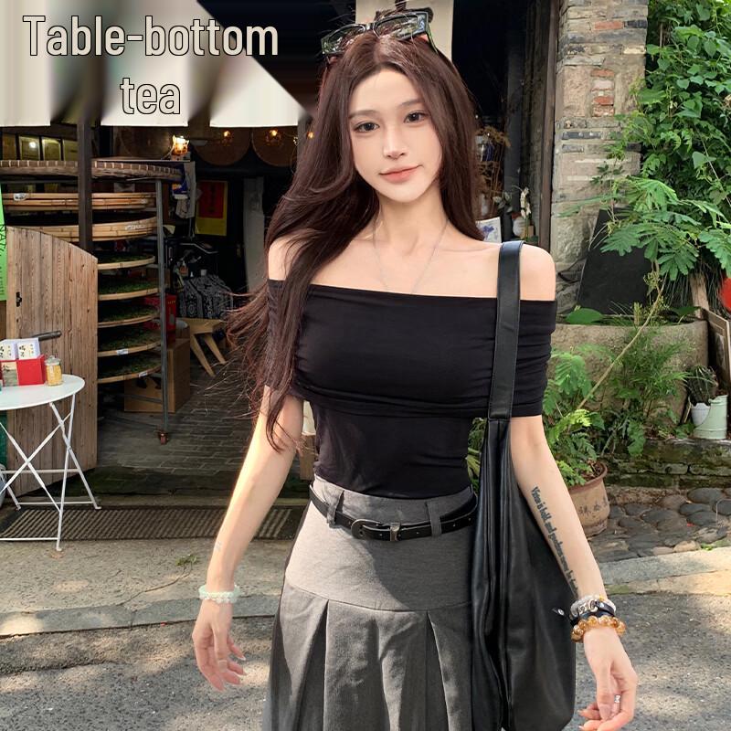 Women's Off-Shoulder Knit T-Shirt