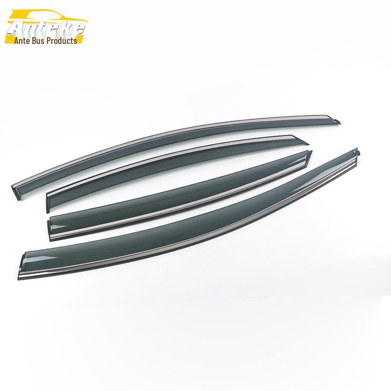 3D Stainless Steel Rain Guards with Bright Strip for 15-18 Sonata - Deflectors & Decorative Stickers Set