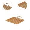 , Square, Woven Tray with Handle, Ideal for Home, Snacks, Fruit, Kitchen And Desk.