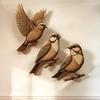 3 Pcs Wooden Sparrow Wall Art Rustic 2D Flying Birds Wall Hanging Decor for Living Room Bedroom Nursery Kids Room Farmhouse