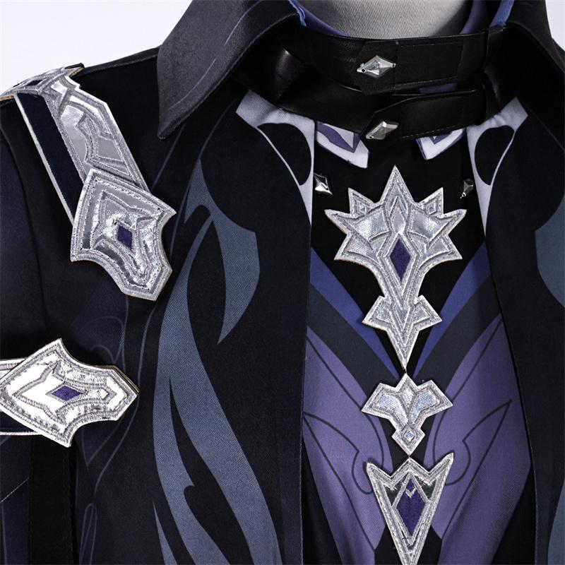 Game Genshin Impact Flins Cosplay Costume Shadowy Lights Stranger Wights Flins Men Suit Halloween Role Party Outfit