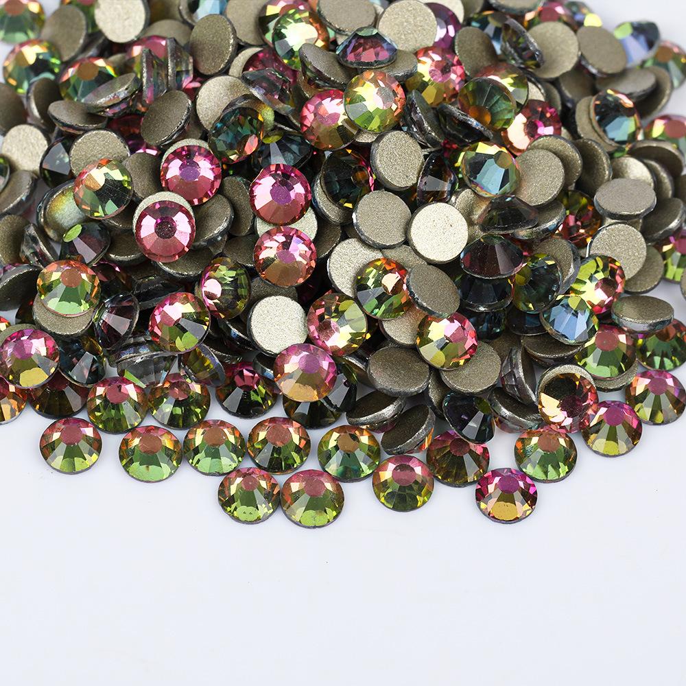 Weichen, Gold Bottom Mixed Glass Flat Bottom Diamond Nail Drill, Decorative Mobile Phone Case Diy Nail Accessories Rhinestone Jewelry