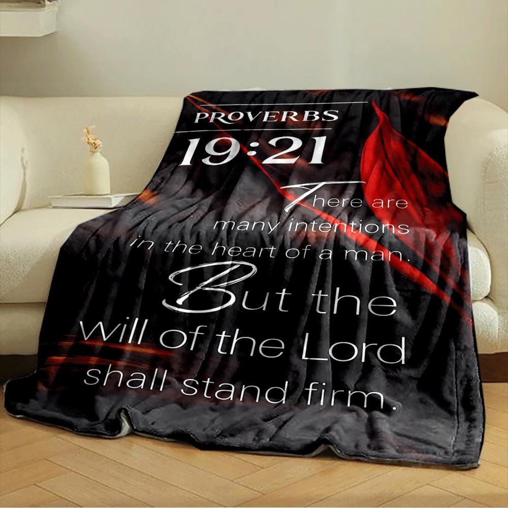 Text overlay with red leaf accents on a dark background. for all seasons blanket lunch break throw gift