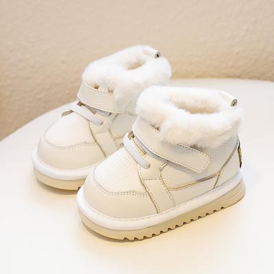 Stivali da neve inverno nuovo stile stivali di cotone caldi e spessi per ragazzi e ragazze con scarpe da passeggio per bambini in peluche suola morbida